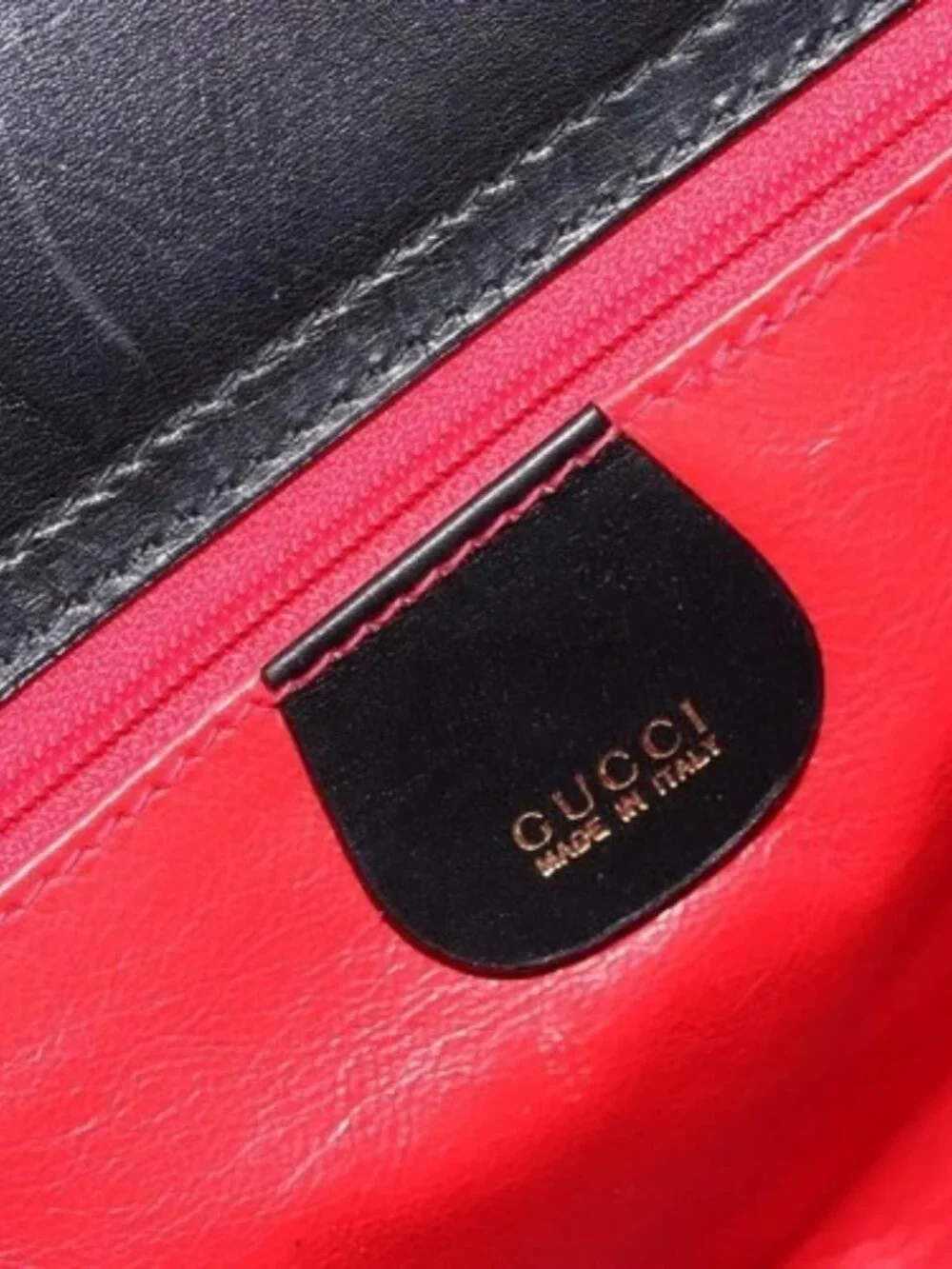GUCCI Shoulder Bag Leather Black Gold 001 46 1641 Auth 173331